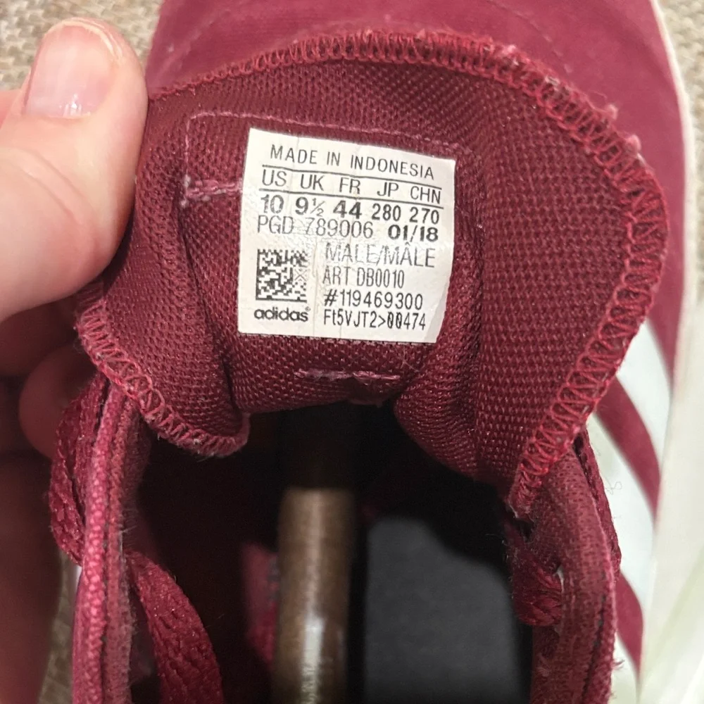 Adidas Easy Vulc 2.0 maroon/white skate shoes. Men 10 excellent condition. Nice! - Picture 9 of 9